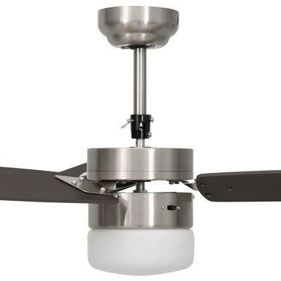 vidaXL Ventilateur de plafond lampe et télécommande 108cm Marron foncé