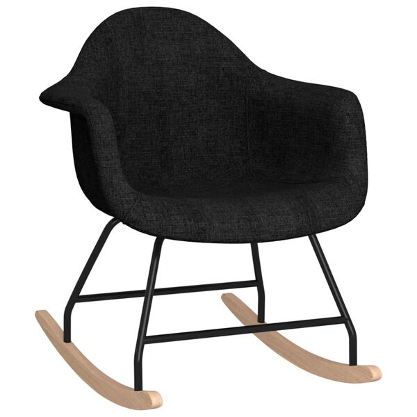 vidaXL Chaise &agrave; bascule Noir Tissu