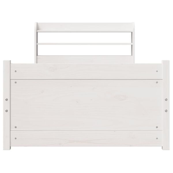vidaXL Cadre de lit avec tête de lit sans matelas blanc 75x190 cm