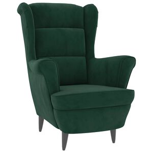 vidaXL Fauteuil vert fonc&eacute; velours