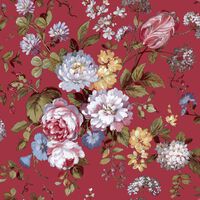 Noordwand Papier peint Blooming Garden 6 Big Flowers Rouge et bleu