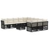 vidaXL Ensemble de canap&eacute; de jardin 12 pcs Noir polyrotin
