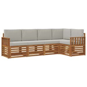 vidaXL Ensemble de canap&eacute; d'angle 5 pcs Gris Naturel et Clair