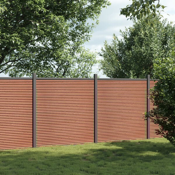 vidaXL Panneau de cl&ocirc;ture marron 353x186 cm WPC
