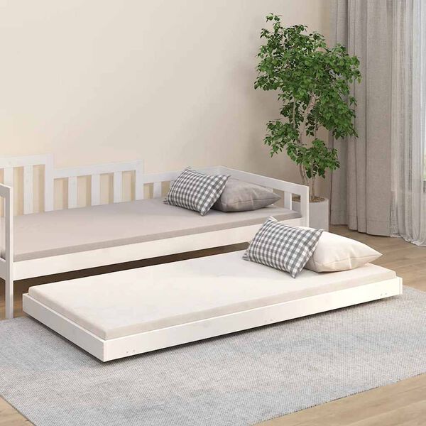 vidaXL Cadre de lit sans matelas blanc 90x190 cm bois de pin massif