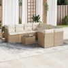 vidaXL Salon de jardin avec coussins 9 pcs beige r&eacute;sine tress&eacute;e