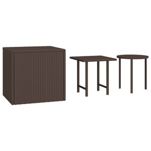 vidaXL Tables d'appoint 3 pcs marron r&eacute;sine tress&eacute;e