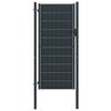 vidaXL Portail de cl&ocirc;ture en PVC et acier 100 x 124 cm anthracite