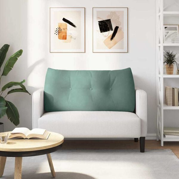 vidaXL Coussin de Dos Vert Mer 100 x 24 x 50 cm Velours