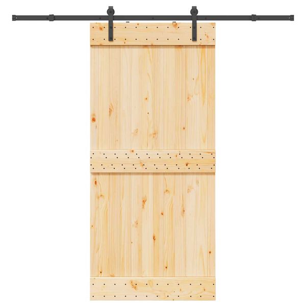 vidaXL Porte coulissante et kit de quincaillerie 95x210 cm pin massif