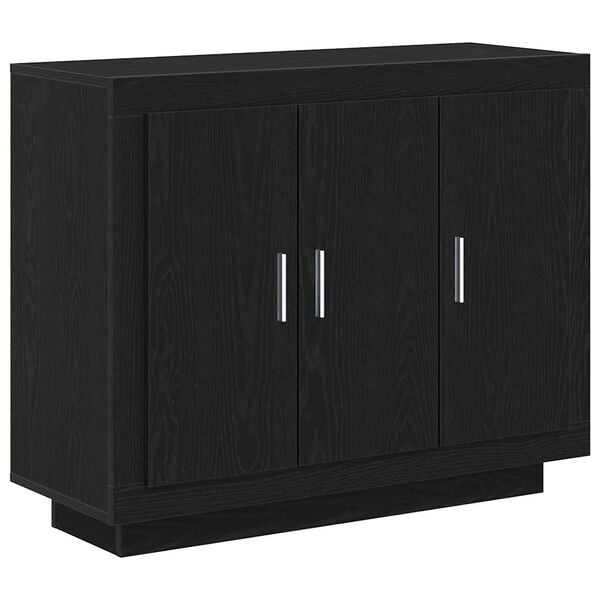 vidaXL Buffet Ch&ecirc;ne noir 92 x 35 x 75 cm Bois d'ing&eacute;nierie