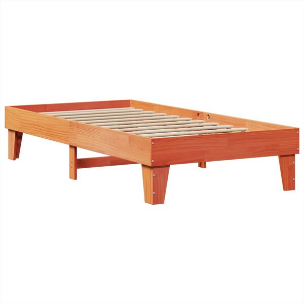vidaXL Cadre de lit sans matelas cire marron 75x190 cm bois pin massif