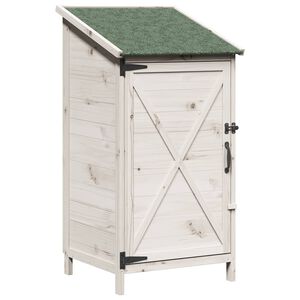 vidaXL Abri de jardin Blanc 59,5 x 56 x 113,5 cm Bois de Sapin Massif