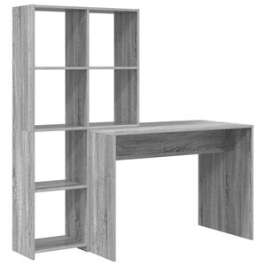 vidaXL Bureau Gris Sonoma 138,5 x 55 x 143 cm Bois d'ing&eacute;nierie
