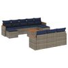 vidaXL Ensemble de canap&eacute; de jardin 11 pcs avec coussins gris r&eacute;sine tress&eacute;e
