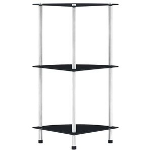 vidaXL &Eacute;tag&egrave;re 3 niveaux Noir 30x30x67 cm Verre tremp&eacute;