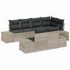 vidaXL Ensemble de canap&eacute; de jardin 7 pc Gris clair polyrotin