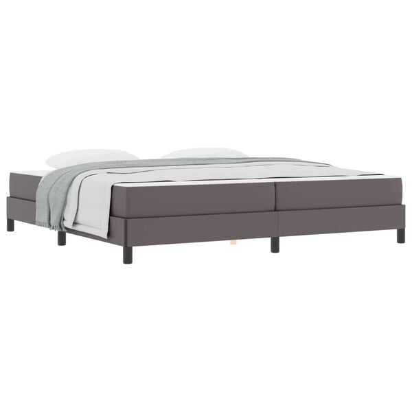vidaXL Cadre de lit avec matelas Gris 200 x 200 cm tissu