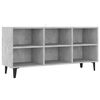 vidaXL Meuble TV avec pieds en m&eacute;tal Gris b&eacute;ton 103,5x30x50 cm
