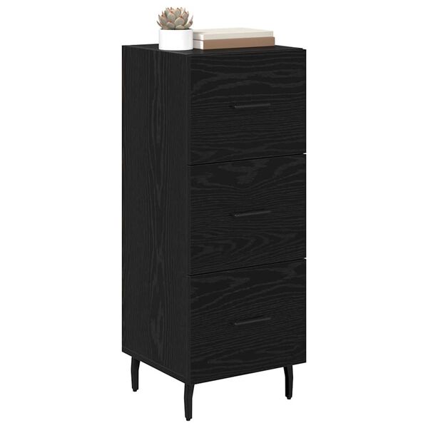 vidaXL Buffet Ch&ecirc;ne noir 34 x 34,5 x 90 cm Bois d'ing&eacute;nierie