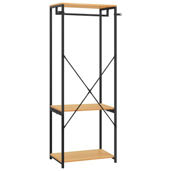 vidaXL Garde-robe Noir et ch&ecirc;ne 60x40x167cm M&eacute;tal et bois d'ing&eacute;nierie