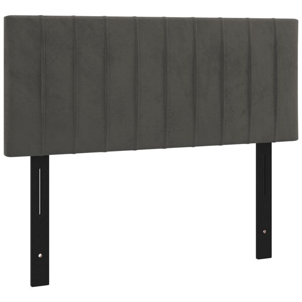 vidaXL T&ecirc;te de lit gris fonc&eacute; 100x5x78/88 cm velours
