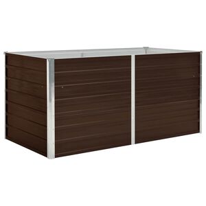 vidaXL Jardini&egrave;re sur&eacute;lev&eacute;e Marron 160x80x77 cm Acier galvanis&eacute;