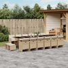 vidaXL Ensemble &agrave; manger de jardin et coussins 17 pcs beige
