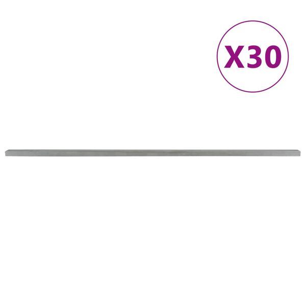 vidaXL Poteaux de cl&ocirc;ture de jardin 30 pcs argent&eacute; 220 cm acier