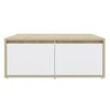 vidaXL Table basse blanc et chêne sonoma 80x80x31 cm bois d'ingénierie