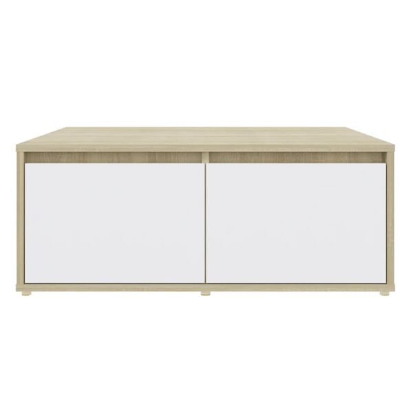vidaXL Table basse blanc et chêne sonoma 80x80x31 cm bois d'ingénierie