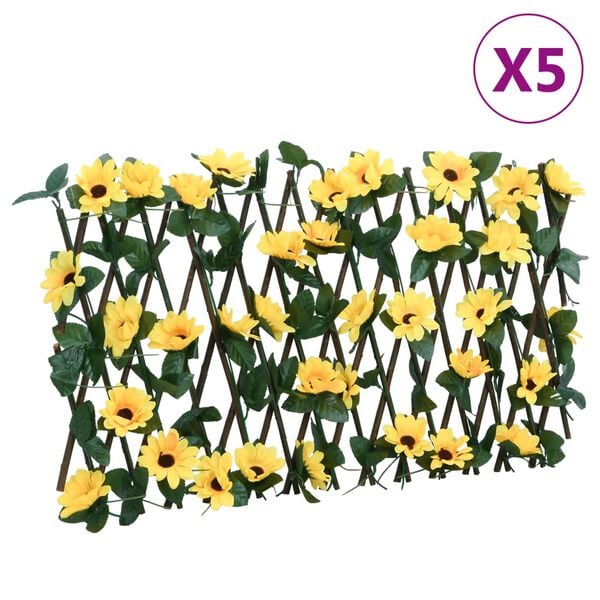 vidaXL&nbsp;Treillis de lierre artificiel extensible 5 pcs jaune 180x20 cm