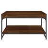 vidaXL Table basse ch&ecirc;ne marron 80x80x45 cm bois d'ing&eacute;nierie et fer