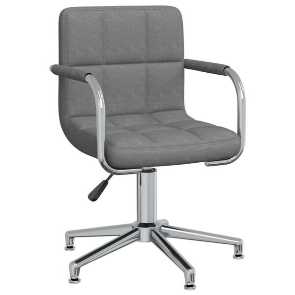 vidaXL Chaise pivotante de bureau Gris clair Tissu