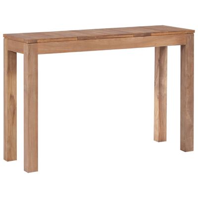 vidaXL Table console Bois de teck et finition naturelle 110 x 35 x 76 cm