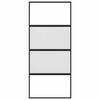 vidaXL Porte coulissante noir 90x205 cm verre trempé aluminium