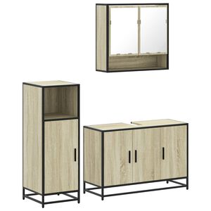 vidaXL Ensemble de meubles de salle de bain 3 pcs ch&ecirc;ne sonoma