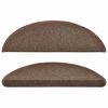 vidaXL Tapis d'escalier 10 pi&egrave;ces 56 x 17 x 3 cm marron caf&eacute; demi-rond