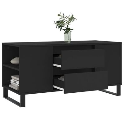 vidaXL Table basse noir 102x44,5x50 cm bois d'ingénierie