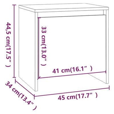 vidaXL Tables de chevet 2 pcs Gris béton 45x34x44,5 cm Aggloméré