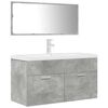 vidaXL Ensemble de meubles de salle de bain 3 pcs gris b&eacute;ton
