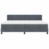 vidaXL Lit &agrave; ressorts avec matelas Gris fonc&eacute; 200 x 200 cm Velours
