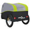 vidaXL Remorque de vélo noir et vert 30 kg fer