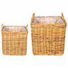 vidaXL Panier de Plante GENDT 2 pi&egrave;ces Brun Naturel Rattan Kubu