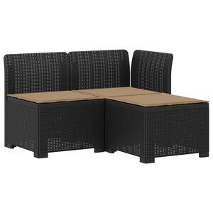 vidaXL Canap&eacute; de jardin 3 places avec coussins look rattan 3 place PP