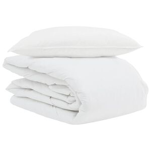 vidaXL Duvet d'&eacute;t&eacute; simple avec oreiller 2 pcs Blanc Plume de canard