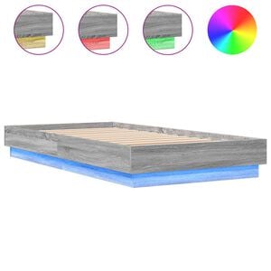 vidaXL Cadre de lit sans matelas avec lumières LED 75x190 cm