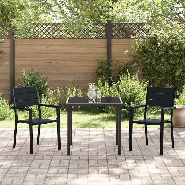 vidaXL Ensemble de salle &agrave; manger pour jardin 3 pcs Noir