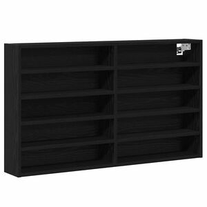 vidaXL Vitrine Ch&ecirc;ne noir 100 x 15 x 58 cm Bois d'ing&eacute;nierie