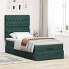 vidaXL Cadre de lit ottoman avec matelas vert foncé 90x190 cm velours